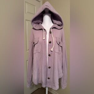 American Eagle Outfitters Waffle Knit Hoodie in Lavender Size Small